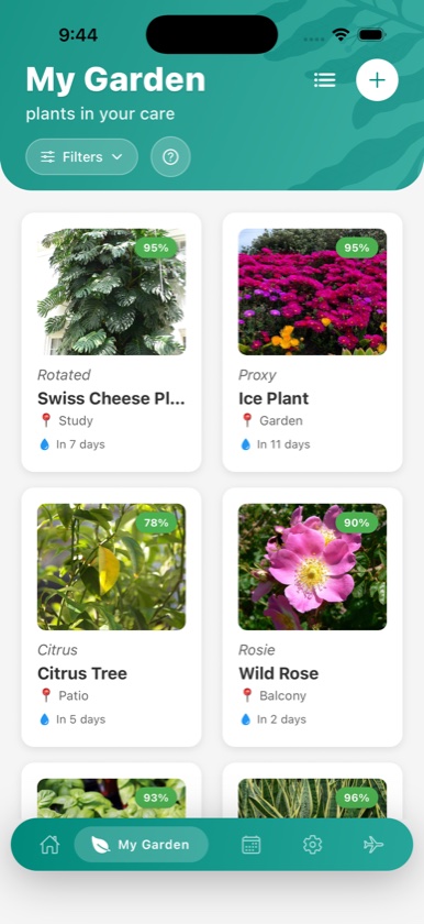 My Garden in the Planta app